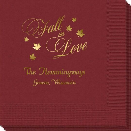 Elegant Fall In Love Napkins