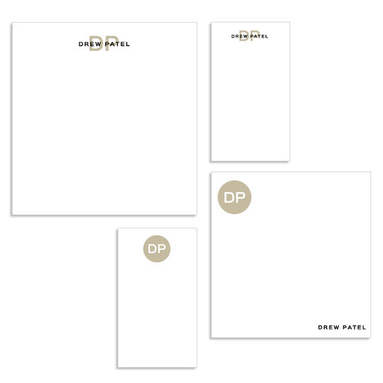 Simplicity Initials Notepad Set (4 Pads)