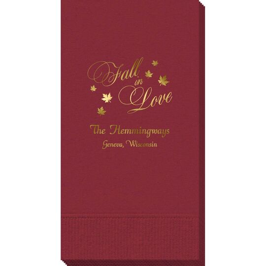 Elegant Fall In Love Guest Towels