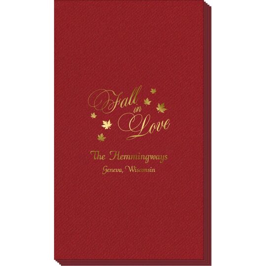 Elegant Fall In Love Linen Like Guest Towels