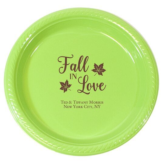 Big Autumn Fall In Love Plastic Plates
