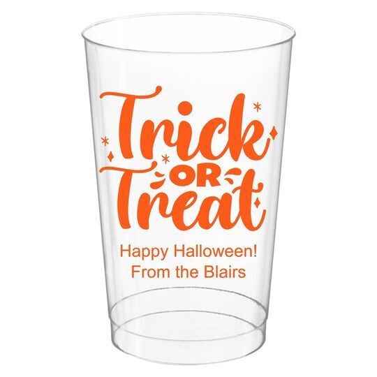 Trick or Treat Clear Plastic Cups
