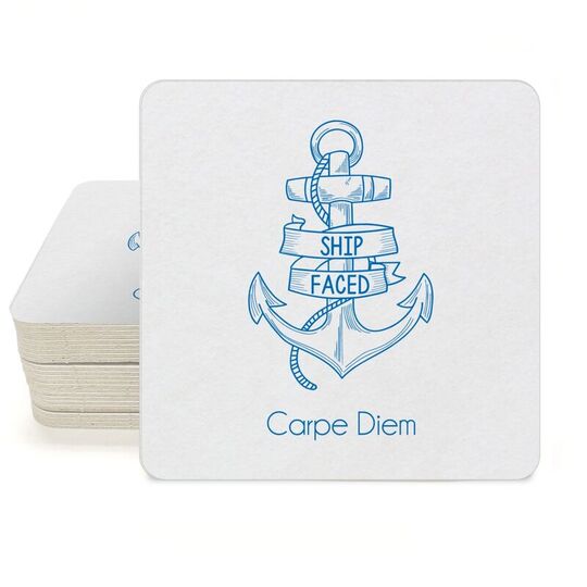 Ship Faced Square Coasters