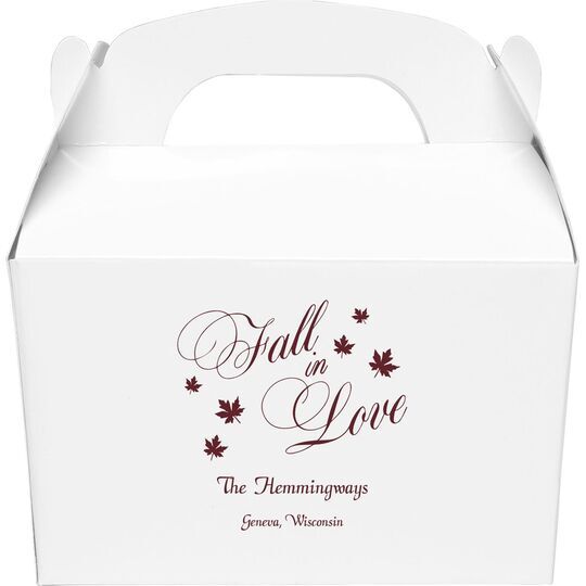 Elegant Fall In Love Gable Favor Boxes