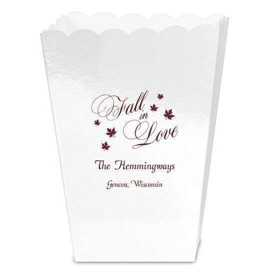 Elegant Fall In Love Mini Popcorn Boxes