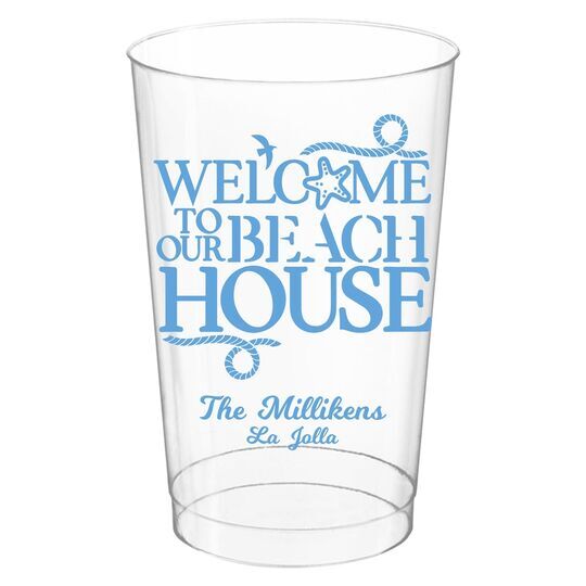 Beach House Clear Plastic Cups