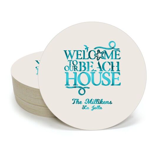 Beach House Round Coasters