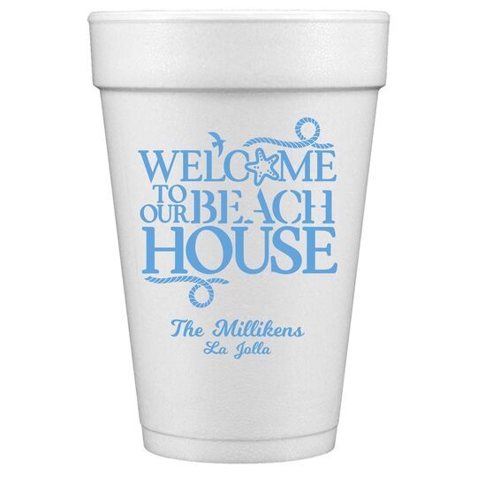 Beach House Styrofoam Cups