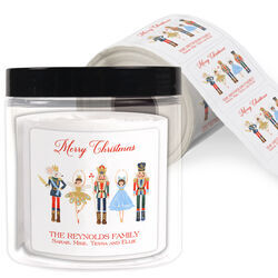 Nutcracker Square Gift Stickers in a Jar