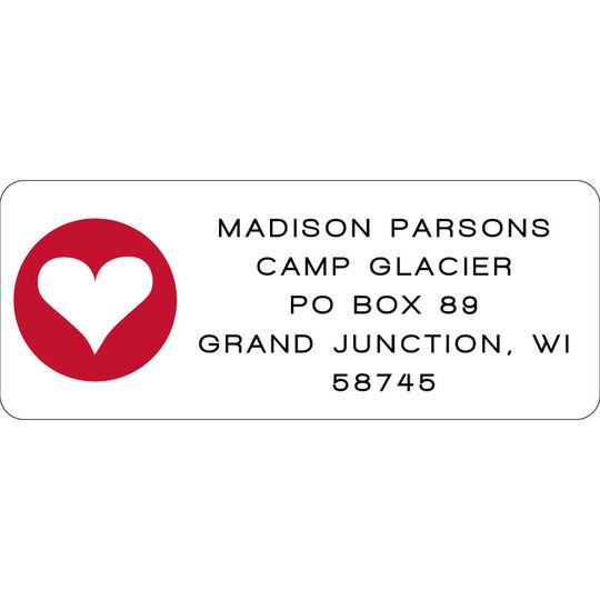 Modern Heart Return Address Labels in a Jar