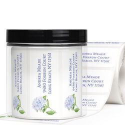 Hydrangea Stem Address Labels in a Jar