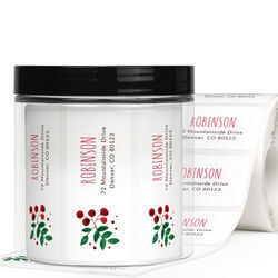 Holiday Botanical Address Labels in a Jar
