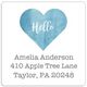 Blue Watercolor Heart Square Large Address Labels in a Jar Image 2 of 2