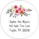 White Floral Bunch Round Address Labels in a Jar Image 2 of 2
