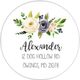 Gray and Ivory Roses Round Address Labels in a Jar Image 2 of 2