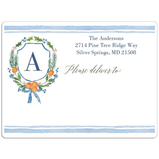 Holiday Citrus Wreath Shipping Labels