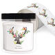 Floral Decorated Deer Square Gift Stickers in a Jar Image 1 of 6