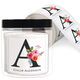 White Floral Bunch Initial Gift Stickers in a Jar Image 1 of 2