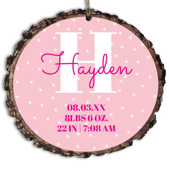 Welcome Baby Faux Wood Ornament
