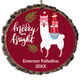 Holiday Llama Faux Wood Ornament Image 1 of 2