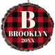 Large Initial Plaid Faux Wood Ornament Image 1 of 2