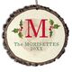 Large Initial with Holly Faux Wood Ornament Image 1 of 2