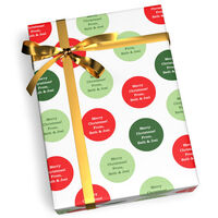 Holiday Polka Dots Personalized Gift Wrap