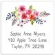 White Floral Bunch Square Address Labels in a Jar Image 2 of 2