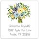 Yellow and Blue Bouquet Square Address Labels in a Jar Image 2 of 2