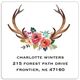 White Decorated Antler Square Address Labels in a Jar Image 2 of 2