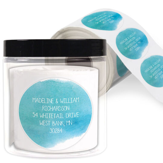 Big Swash Round Address Labels in a Jar