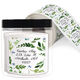 Green Sprigs and Buds Square Address Labels in a Jar Image 1 of 2