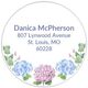 Hydrangea Blooms Round Address Labels in a Jar Image 2 of 2