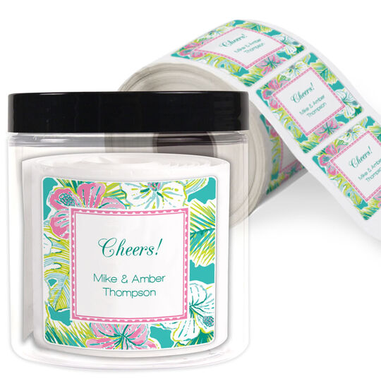 Bali Garden Square Gift Stickers in a Jar
