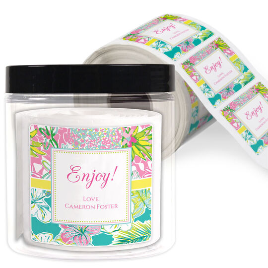 Bali Tropique Square Gift Stickers in a Jar