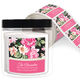 Black Vintage Roses Square Address Labels in a Jar Image 1 of 2