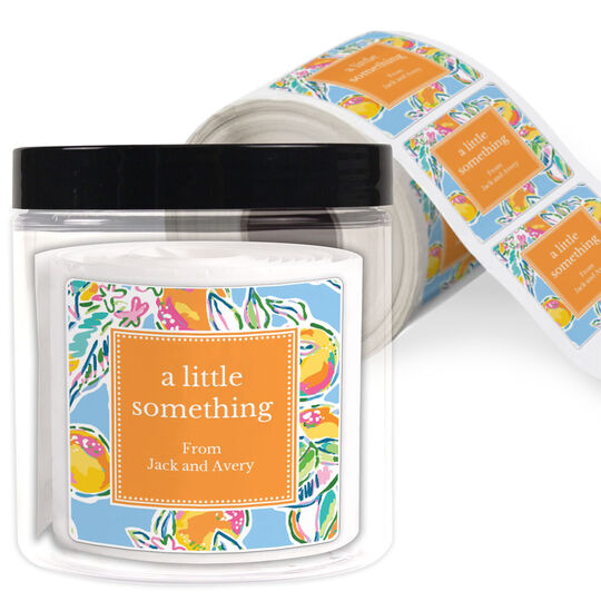 Just Peachy Square Gift Stickers in a Jar