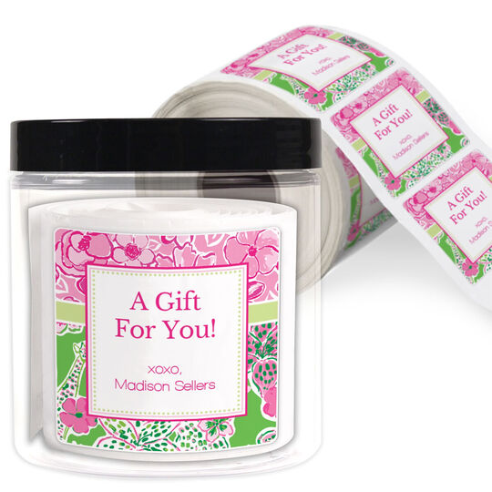 Preppy Safari Square Gift Stickers in a Jar