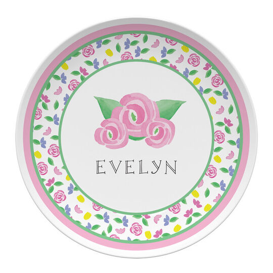 Pink Blooms Children's Plate