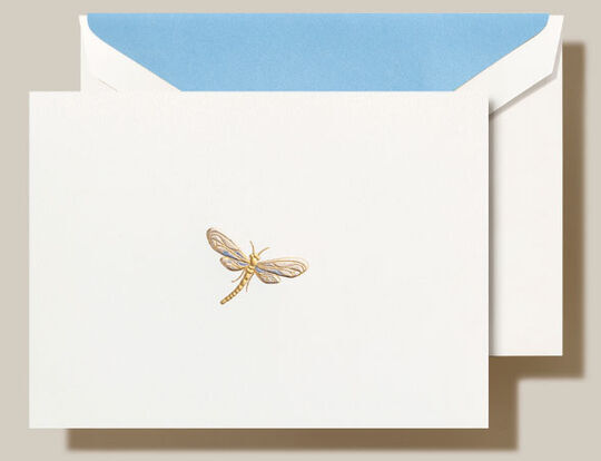Dragonfly Boxed Folded Note Cards - Hand Engraved