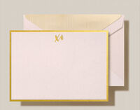 Gold Foil XO Bordered Boxed Flat Note Cards