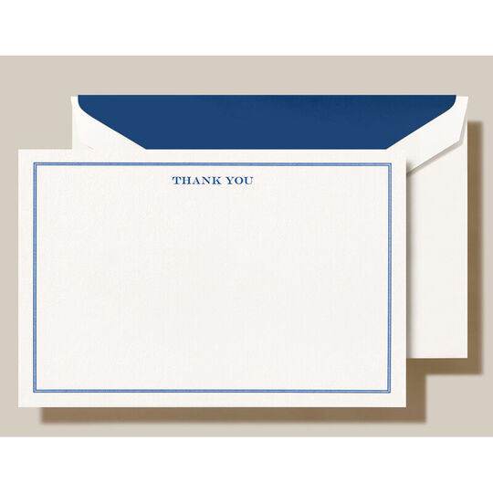 Shaded Frame Boxed Thank You Note Cards - Hand Engraved