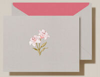 Lily Boxed Folded Note Cards - Hand Engraved