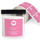 Colorful Modern Heart Square Gift Stickers in a Jar Image 1 of 4