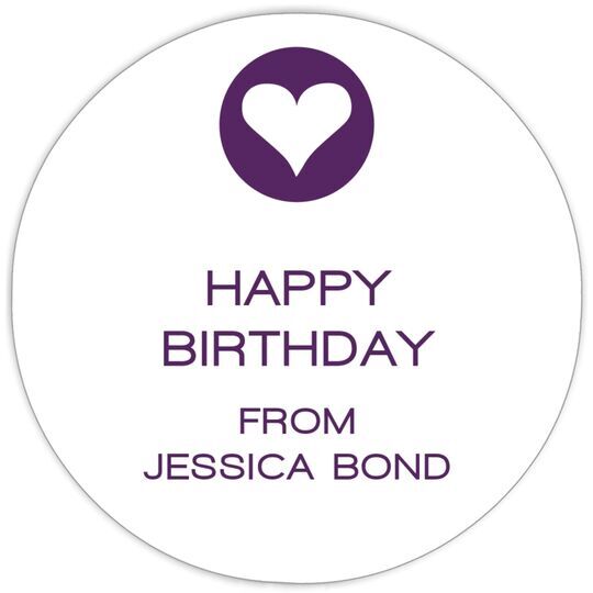 Modern Heart Round Gift Stickers in a Jar