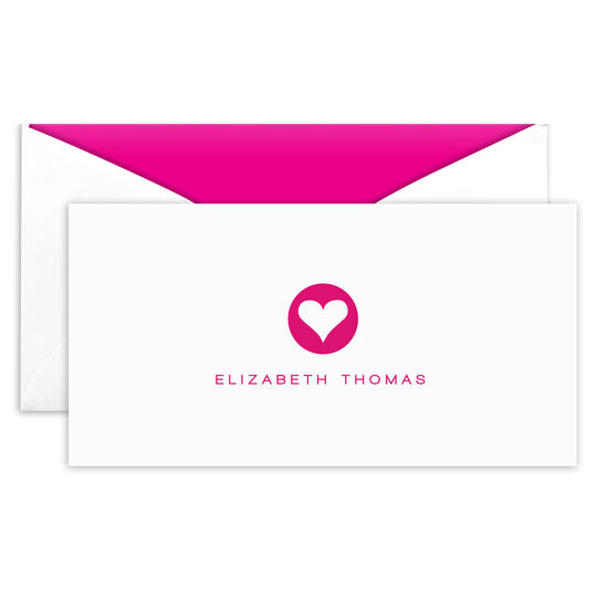 Modern Heart Folded Monarch Cards - Raised Ink