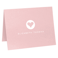 Modern Heart Folded Shimmer Note Cards
