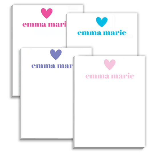 Colorful Hearts Mini Notepad Set