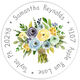Yellow and Blue Bouquet Round Address Labels in a Jar Image 2 of 2