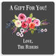 Charcoal Floral Bunch Square Gift Stickers in a Jar Image 2 of 2